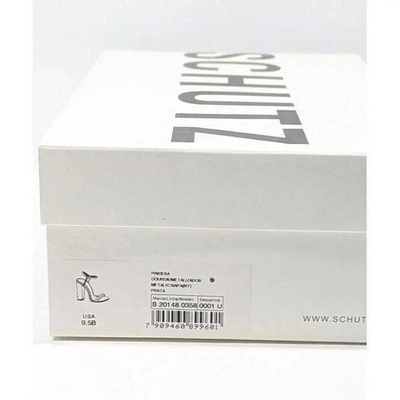 Schutz Women's Pincesa Silver Metallic High-Heel Sandals Size 9.5 B (MSRP $170) - Picture 10 of 10